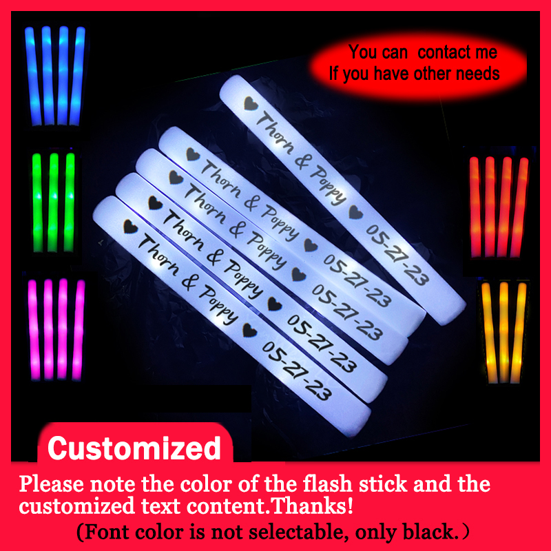 Centerpiece Stick - 20個/30個/40個/60個/80個/100個/120個入り RGB LED発光フォームスティック 大容量 カラフルLED発光棒 暗闇で光る