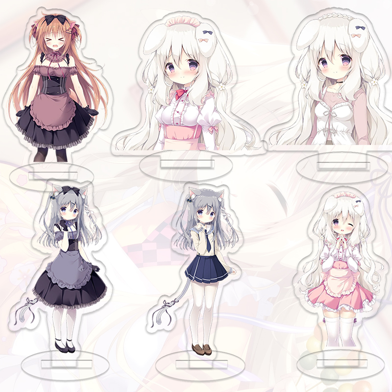 Event Supplies - アマイロチョコレートガールアニメフィギュアオーナメントスタンドコレクタブルイチゴキャットガールちえりみくりゲーム装飾アクセサリー誕生日ギフト
