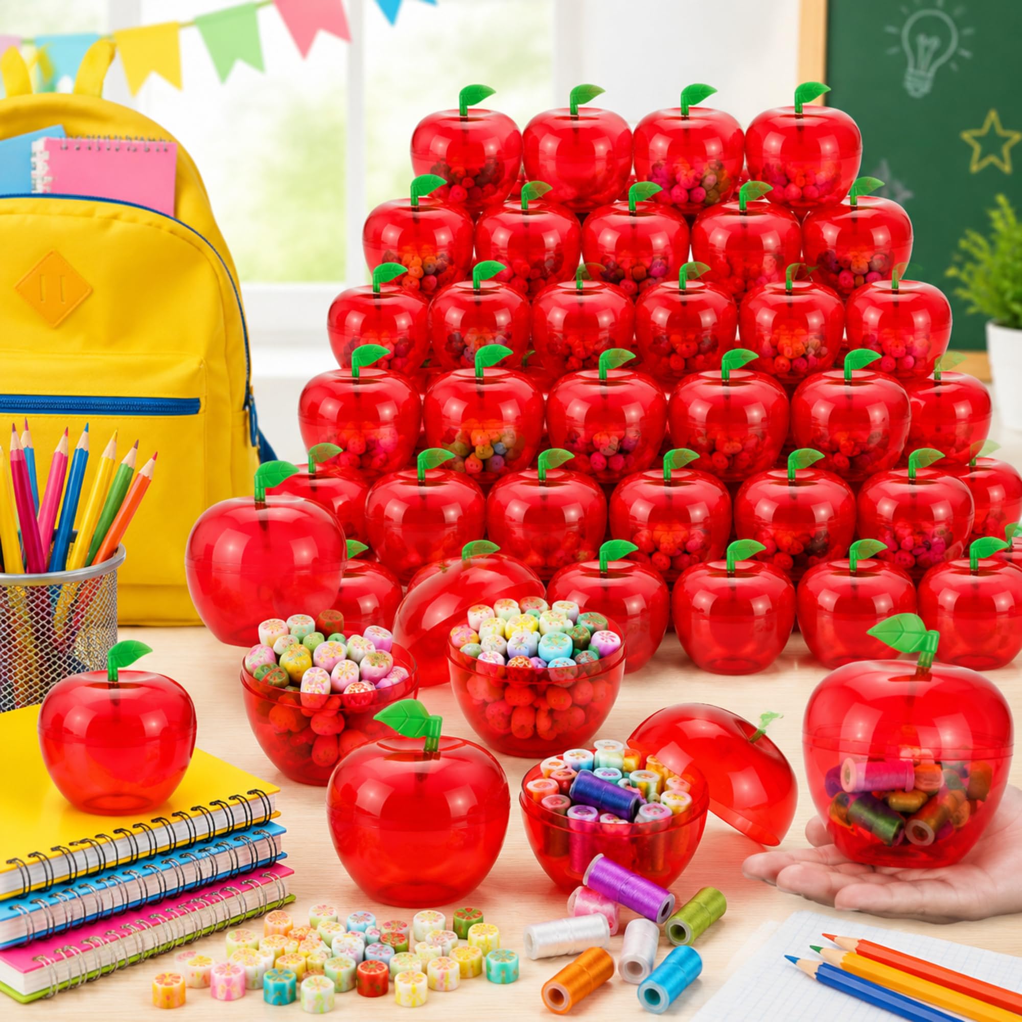 Event Party Box - 5/10個入りアップル型容器 スノーホワイトデコレーション プラスチック製クッキージャー 赤いアップル型容器 キャンディボックス アップルギフト