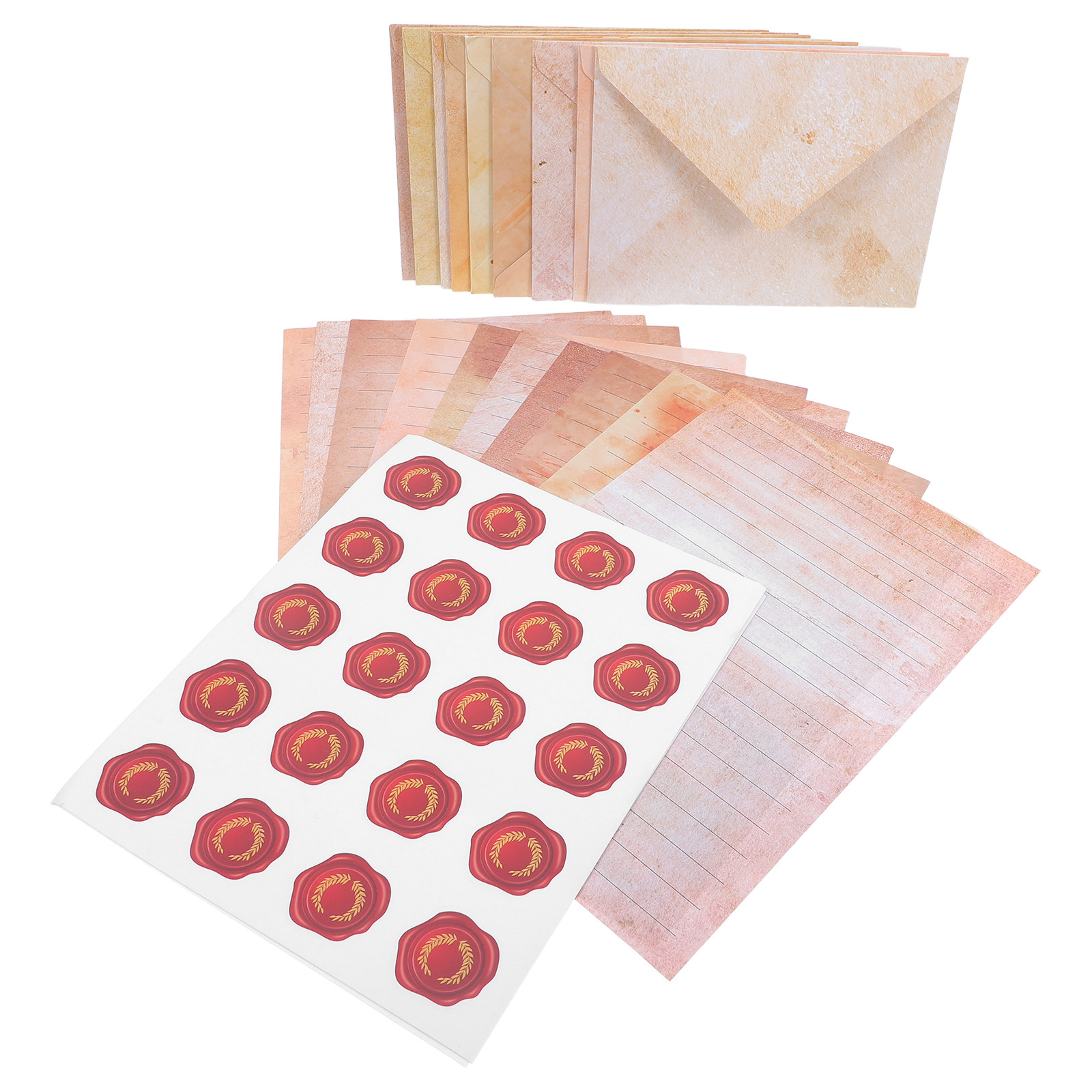 Papercraft Supply Invitation - 1セット ヴィンテージレターステーショナリーセット ライン入り筆記用紙 レトロ封筒 ウェディング招待状 ペーパークラフト用品