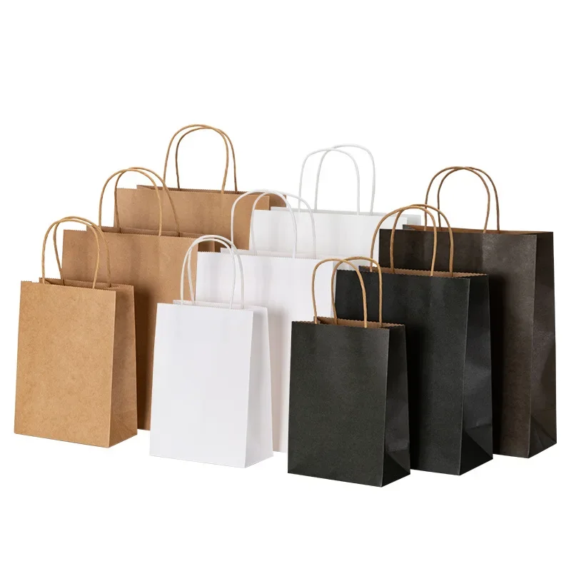 Party Event Supply Store - 10個/20個/30個/40個/50個入り、持ち手付きのクラフト紙製ギフトバッグ。衣料品店、結婚式、クリスマスなどの用途に。ハンドバッグキット。