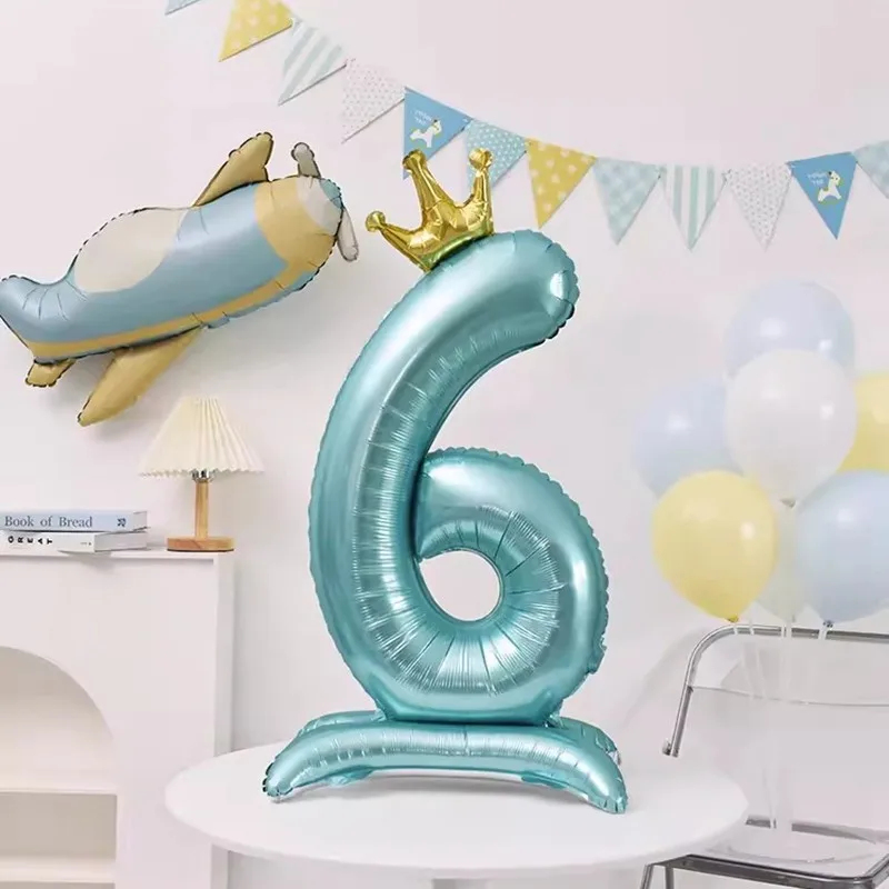 42インチ 0-9 ブルークラウンナンバーバルーン プリンセ - Balloon Pump Hand のレビューと価格