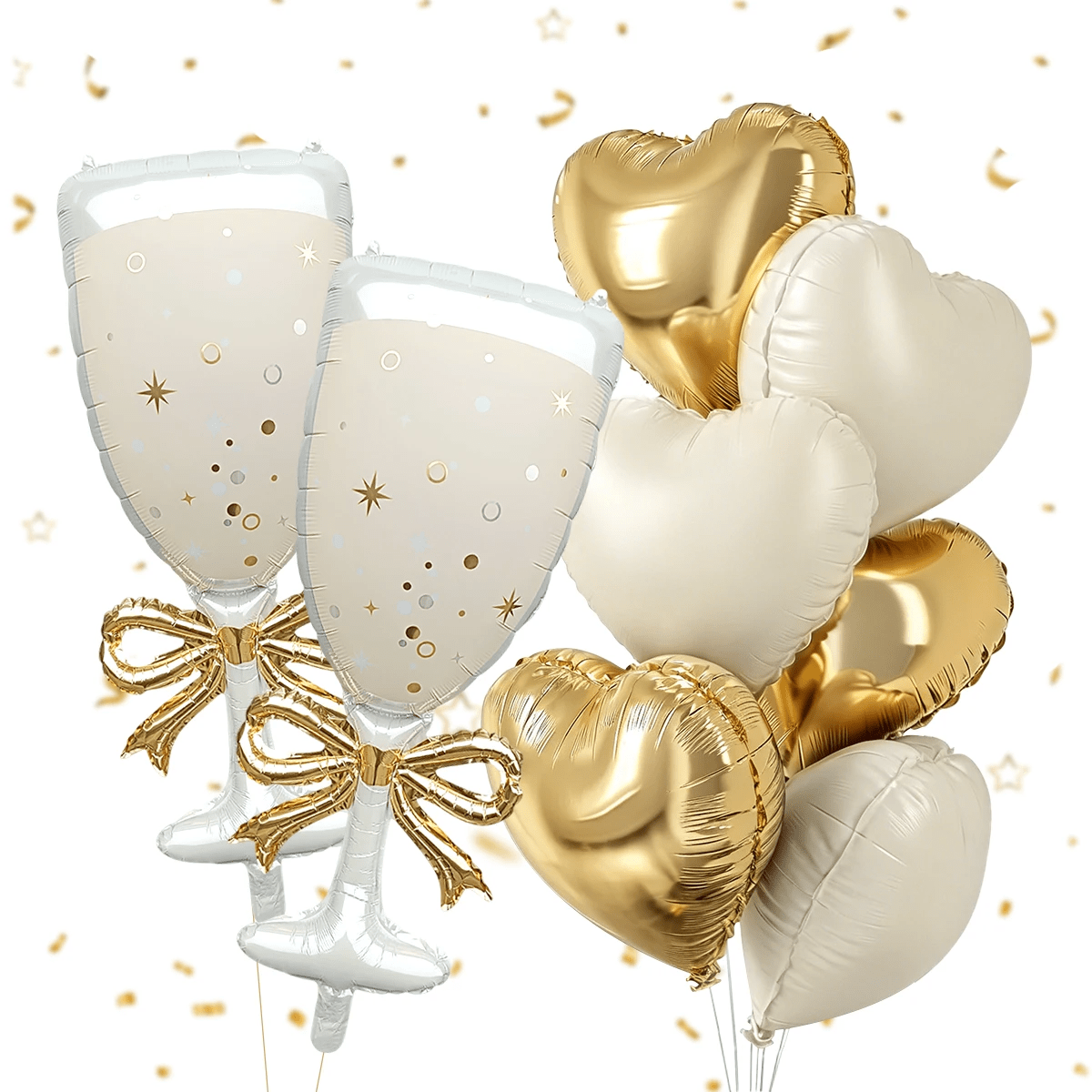 シャンパンワイングラスをモチーフにしたバルーン9個セット、リ - Balloon Pump Hand のレビューと価格