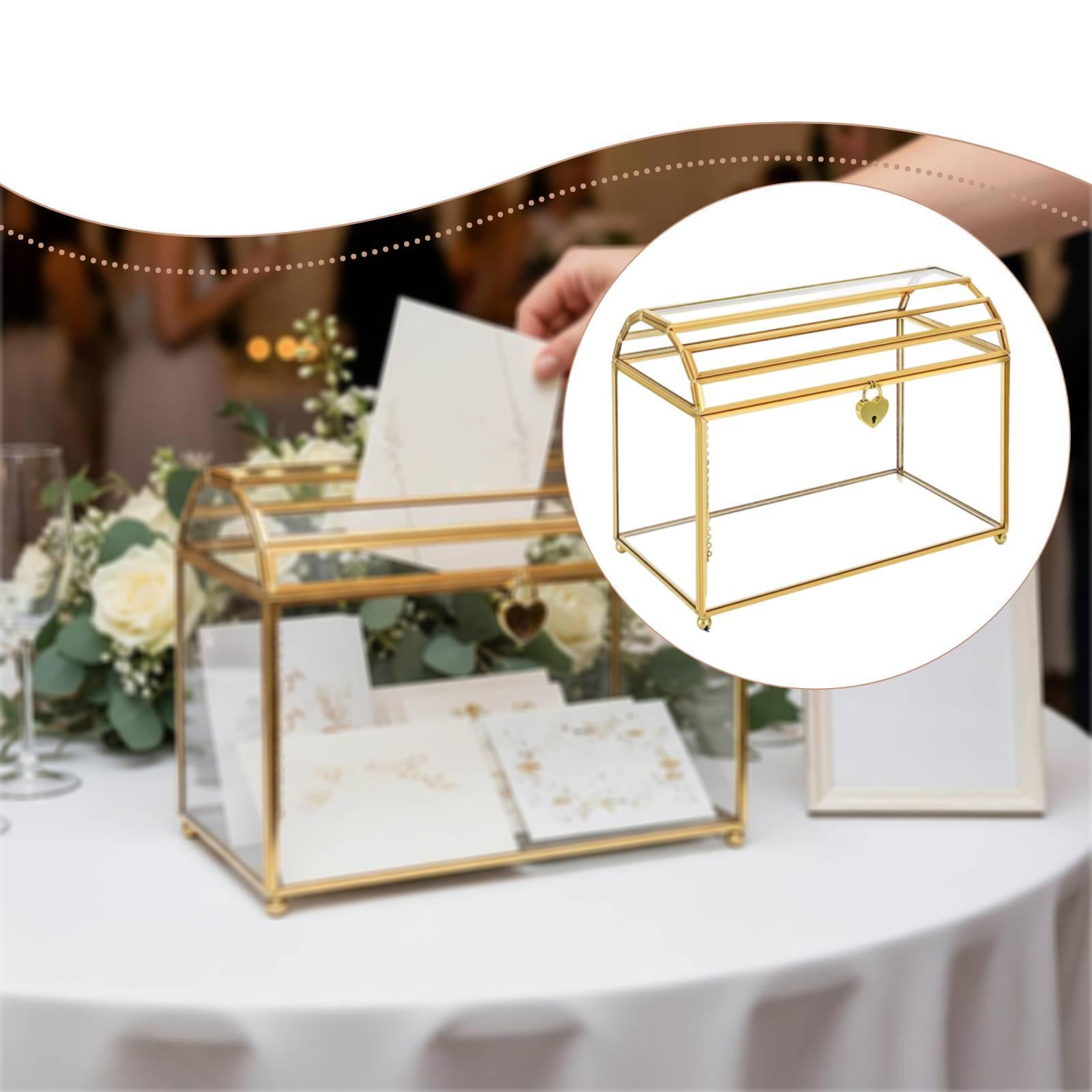 ガラス製ウェディングカードボックス ポータブルテーブルセンタ - Event Party Box のレビューと価格