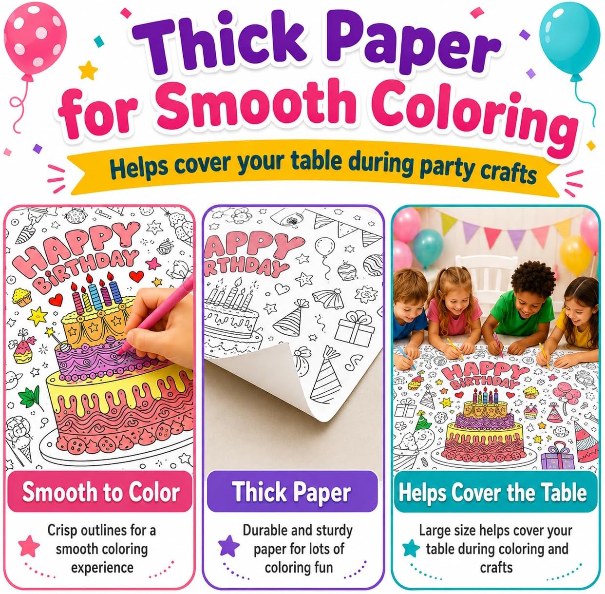 子供用巨大塗り絵ポスター DIY漫画画用紙テーブルクロス 使 - Table Cloth Disposable のレビューと価格