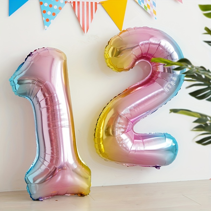 32 インチレインボーグラデーション番号ホイルバルーン 1- - Balloon Pump Hand のレビューと価格