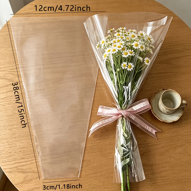 52個入り透明プラスチック製花束包装袋、バラやギフトの包装に - Event Party Shop のレビューと価格
