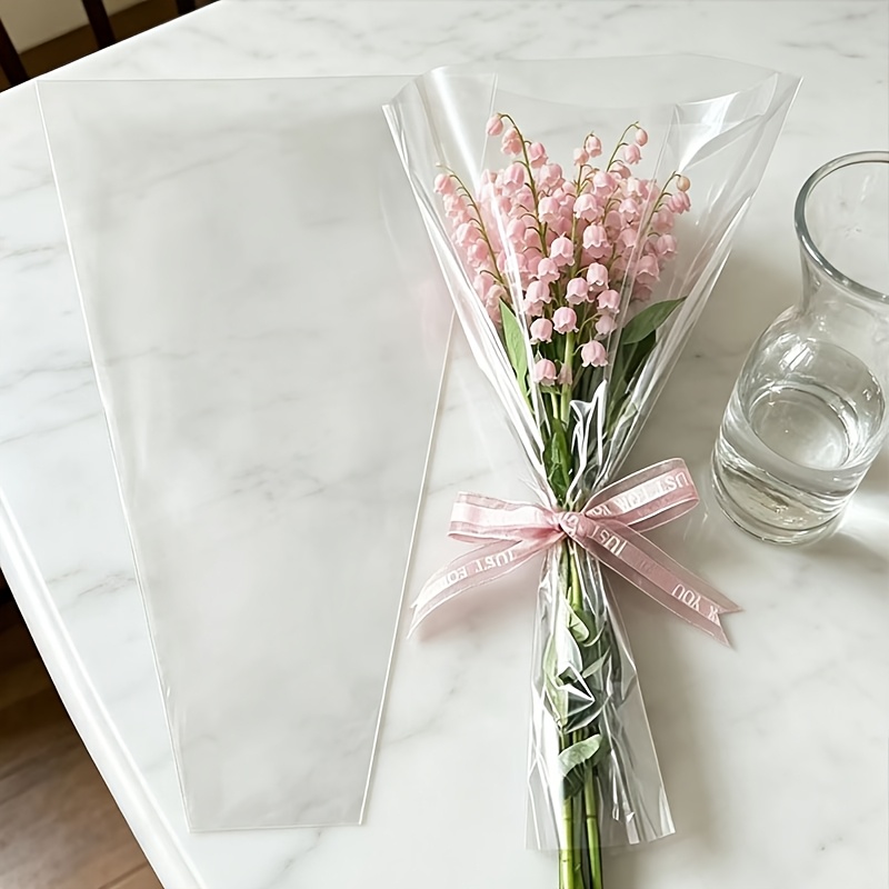 52個入り透明プラスチック製花束包装袋、バラやギフトの包装に - Event Party Shop のレビューと価格