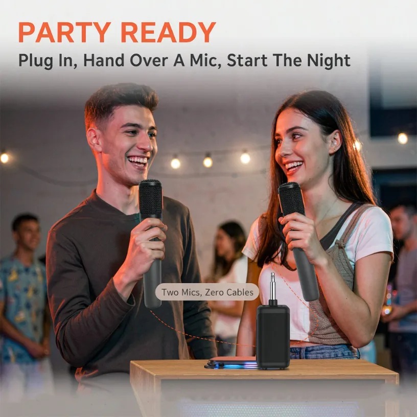 ワイヤレスマイク デュアルハンドヘルド AES-128暗号化 - Event & Party Supply のレビューと価格