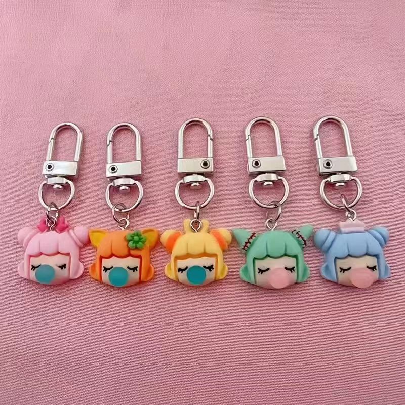 樹脂製の女の子キーホルダー5個セット、バッグや車のアクセサリ - Party Favor Bag のレビューと価格