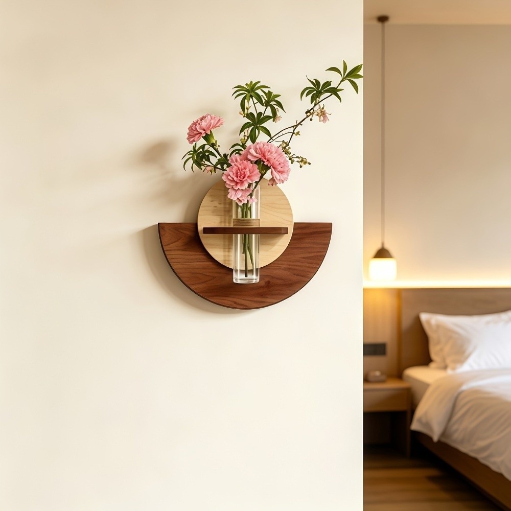 楕円形の木製壁掛け花棚 省スペース水耕栽培ディスプレイ 吊り - Flower Wall Panel のレビューと価格